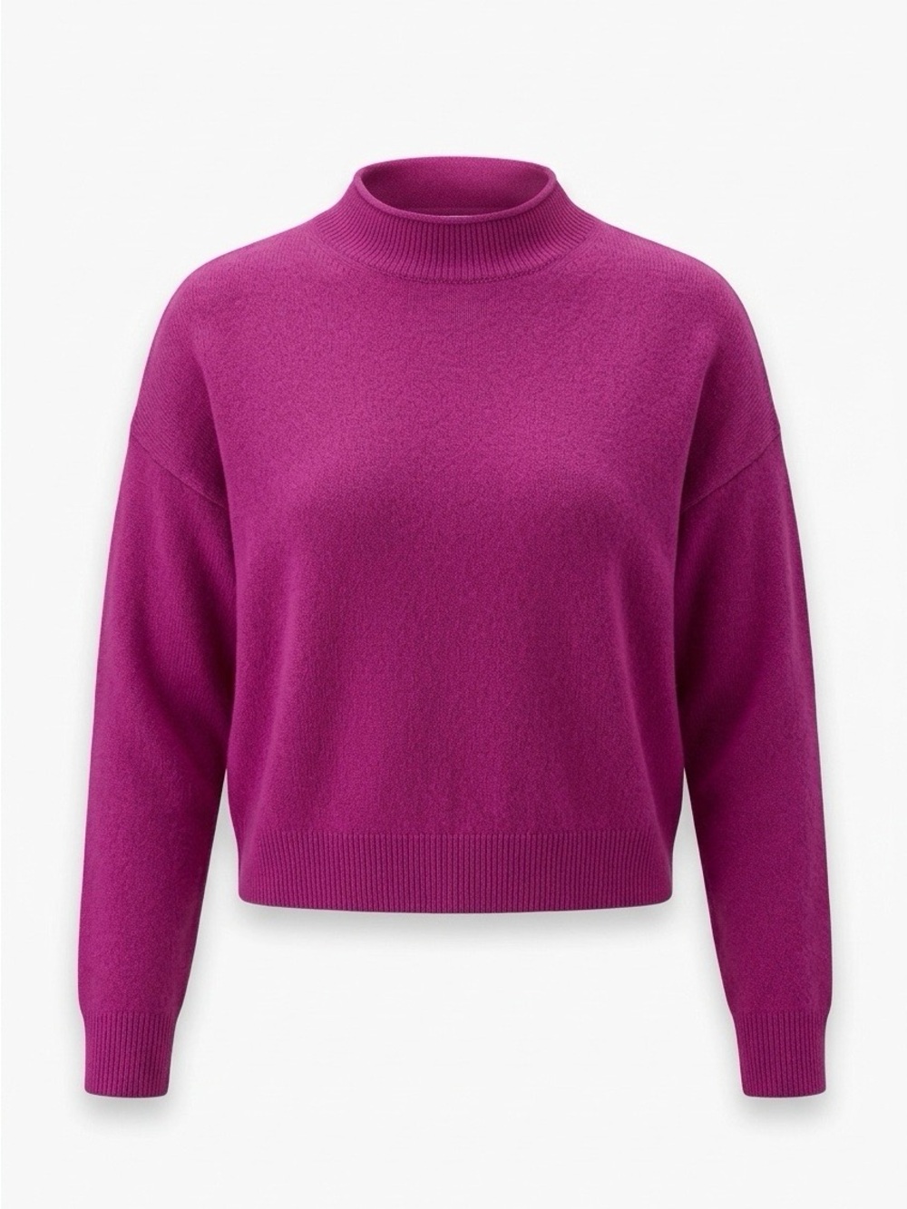Anthropologie Magenta Cropped Turtleneck Sweater